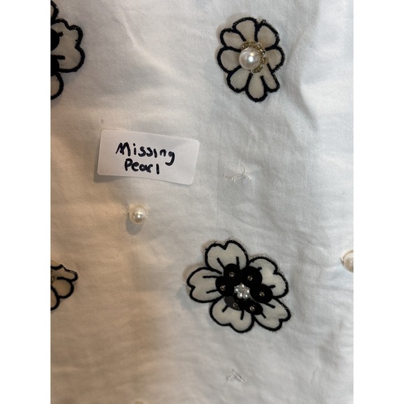 Maeve‎  Womens Extra Small Floral Pearl Sleeveless Embellished Shift Mini Dress - Picture 7 of 16